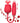 Rose Toy Clitoral Vibrator & G-Spot Thrusting Dildo Set – Silicone, Red